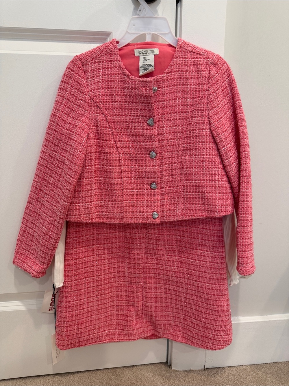 Rachel Zoe Pink Tweed Jacket & Skirt Set